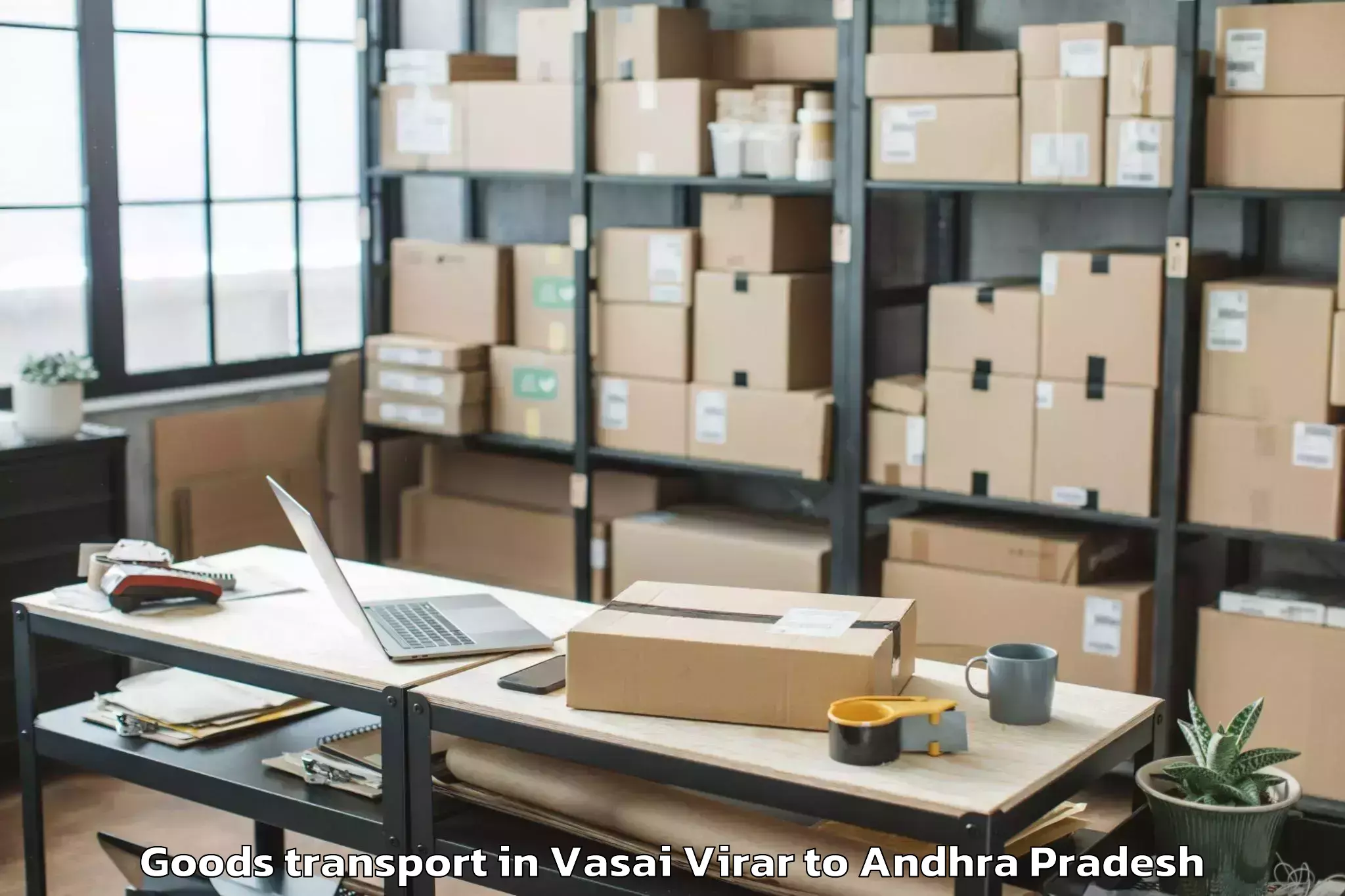 Book Vasai Virar to Komarolu Goods Transport Online